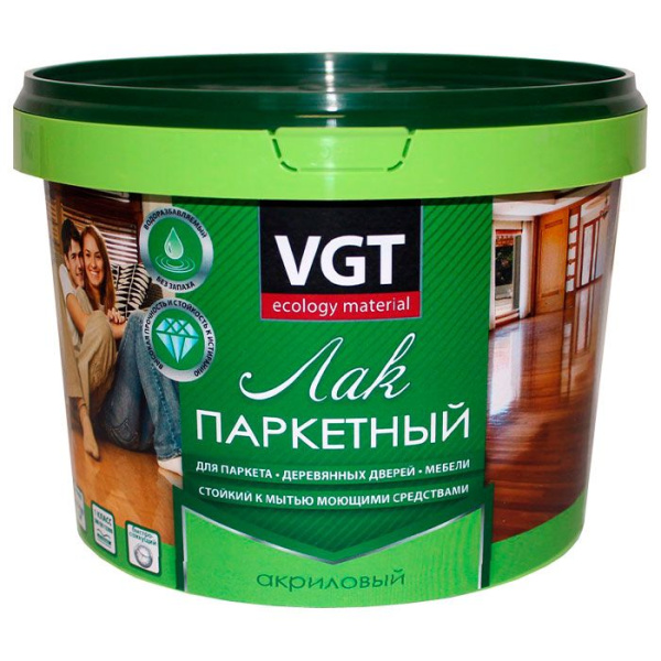 Лак паркетный акриловый 0,9л глнц ВГТ(6)